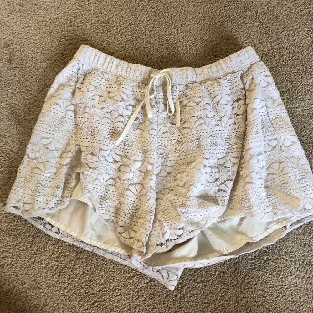 White Lace Shorts